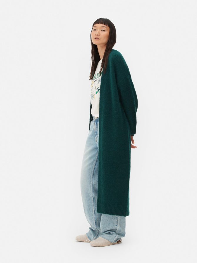 Fuzzy Longline Cardigan