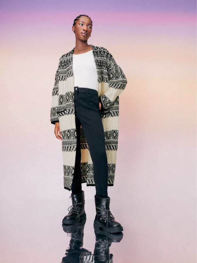 Cable Knit Longline Cardigan