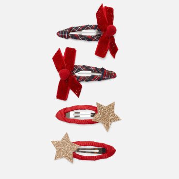 4-Pack Christmas Snap Hair Clips