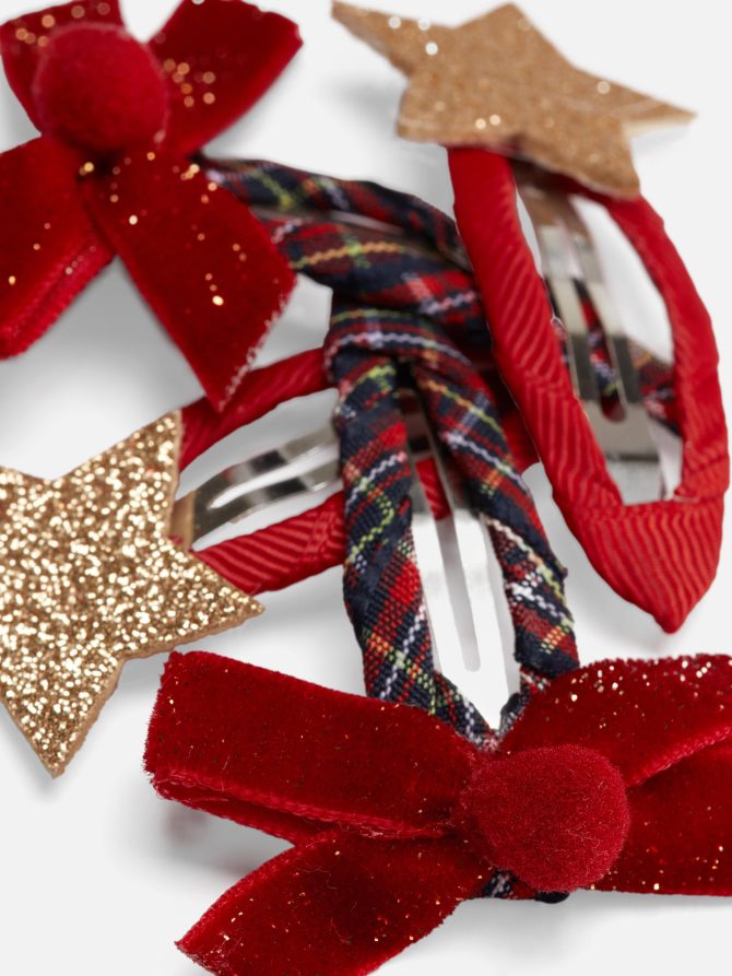 4-Pack Christmas Snap Hair Clips - Image 2