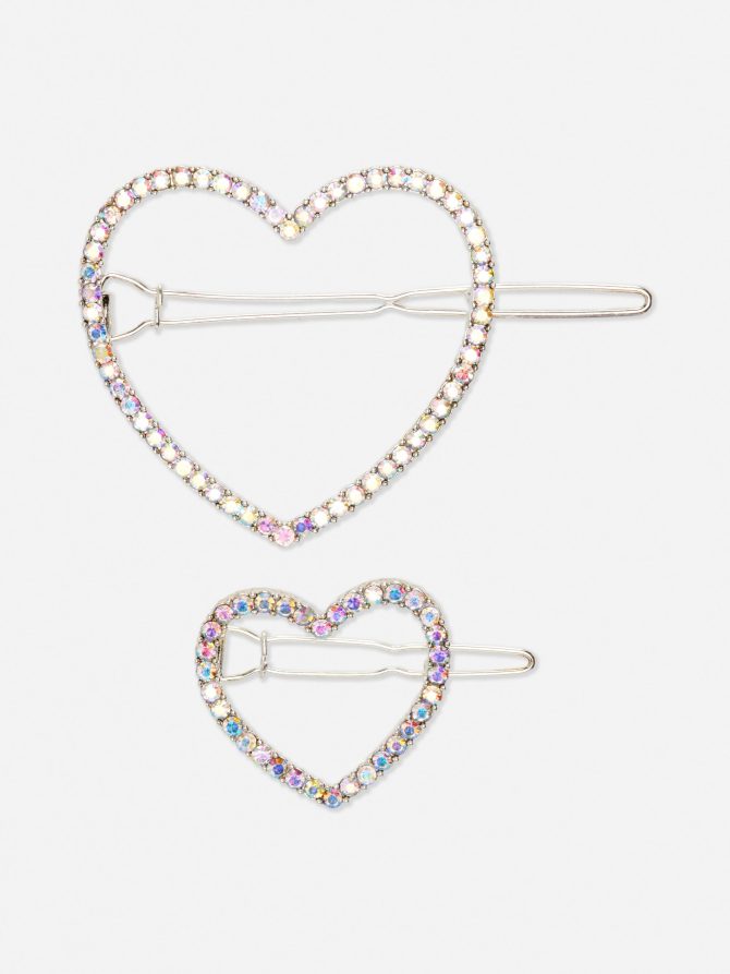 2-Pack Heart Hair Clips
