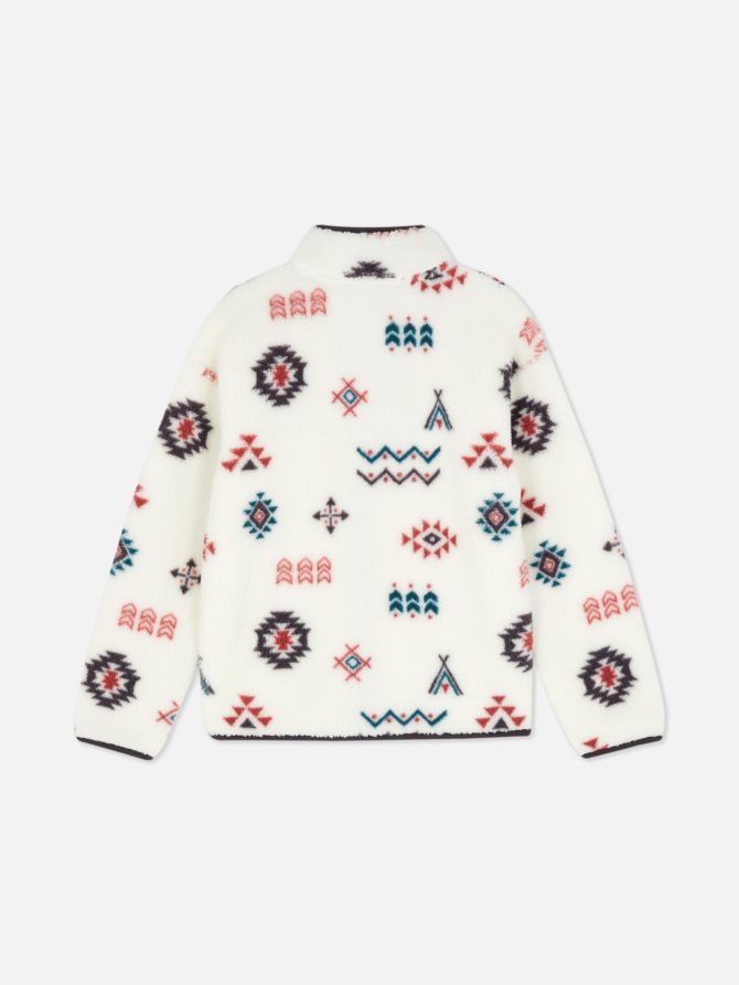 Abstract Borg Zip-up Sweatshirt - Image 4