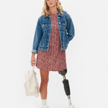 Printed Long Sleeve Mini Dress
