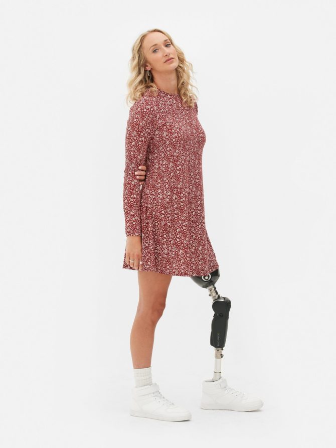 Printed Long Sleeve Mini Dress - Image 2