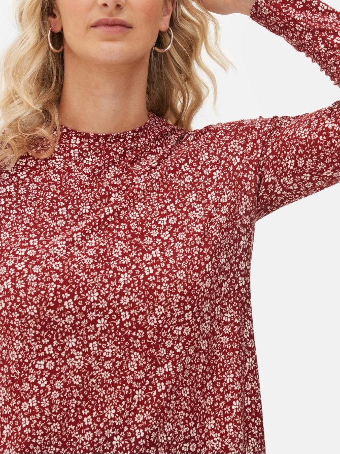 Printed Long Sleeve Mini Dress - Image 3