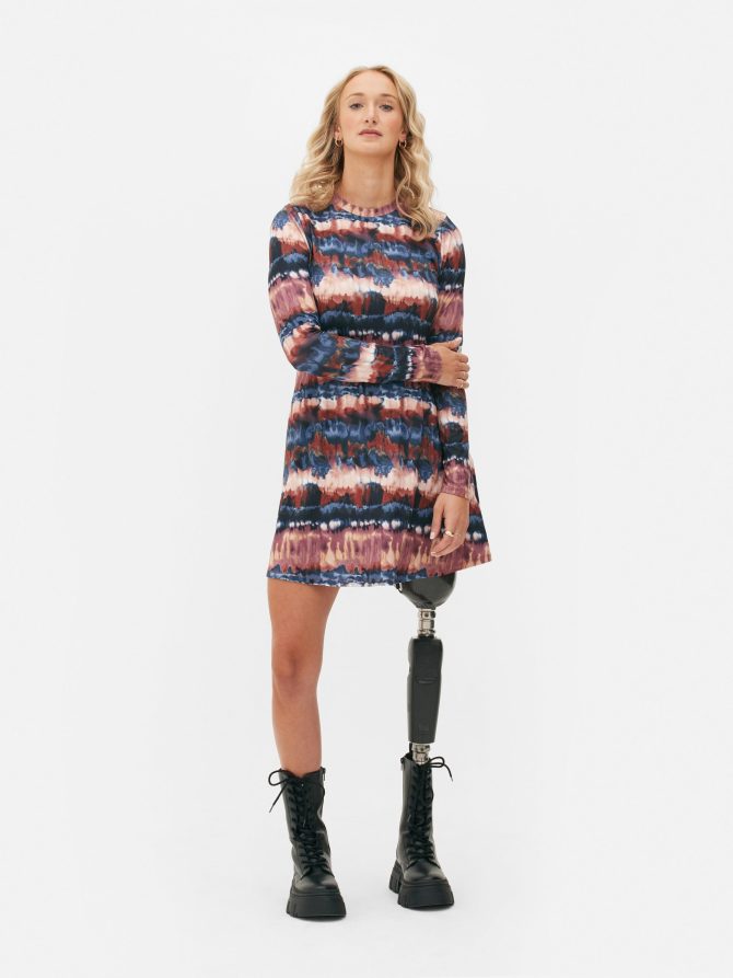 Printed Long Sleeve Mini Dress - Image 2
