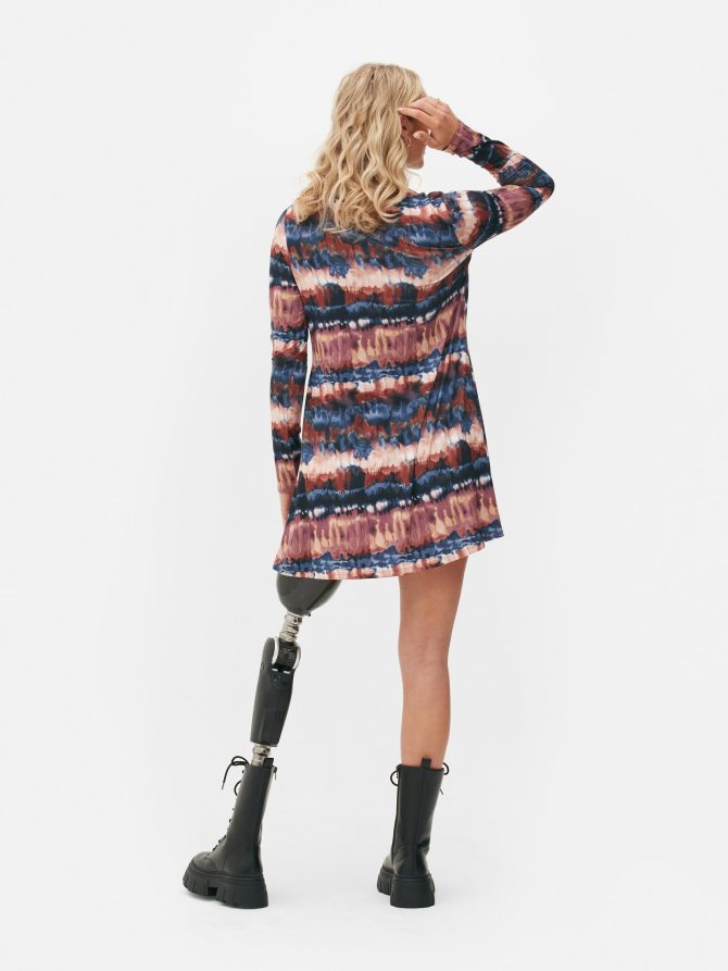 Printed Long Sleeve Mini Dress - Image 4