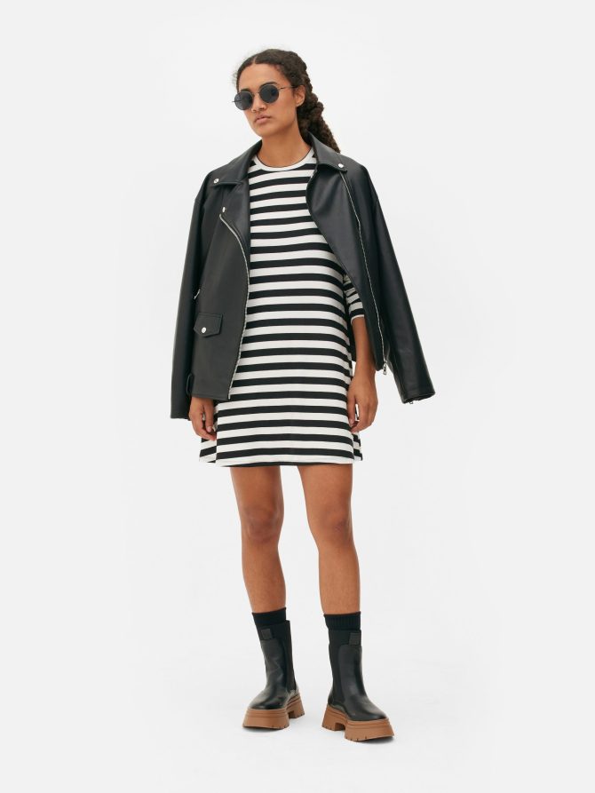 Printed Long Sleeve Mini Dress