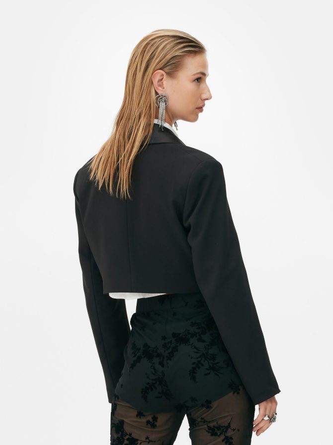 Rita Ora Cropped Tuxedo Blazer - Image 4