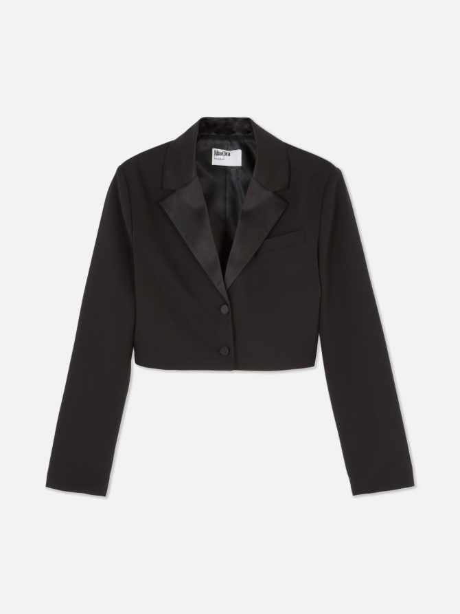 Rita Ora Cropped Tuxedo Blazer - Image 5