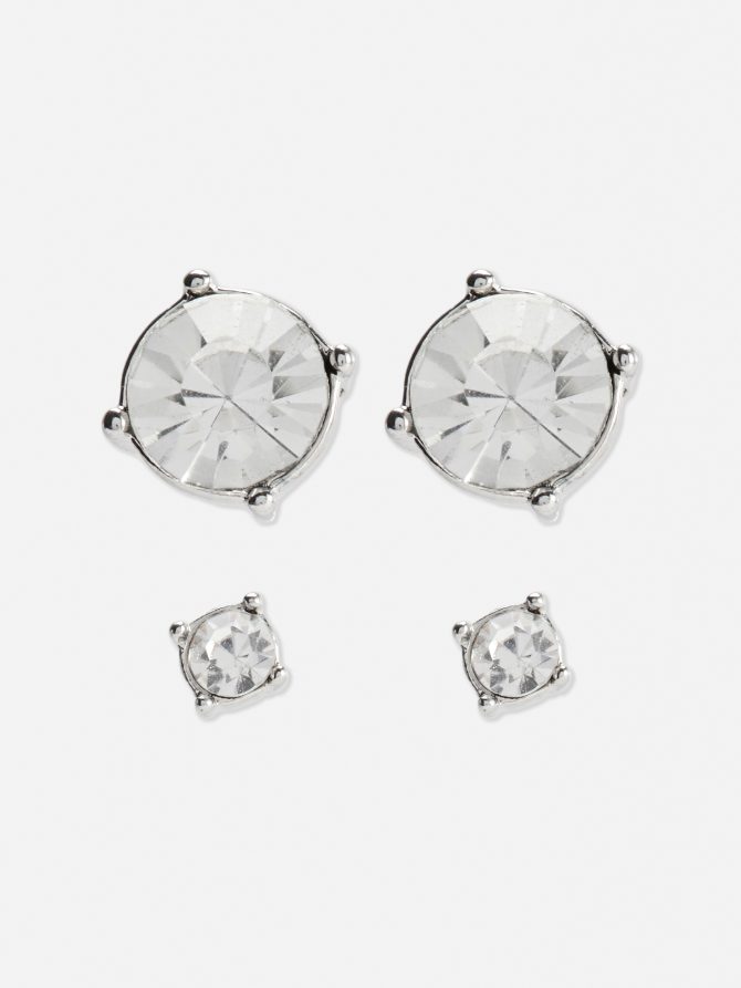 2-Pack Rhinestone Stud Earrings