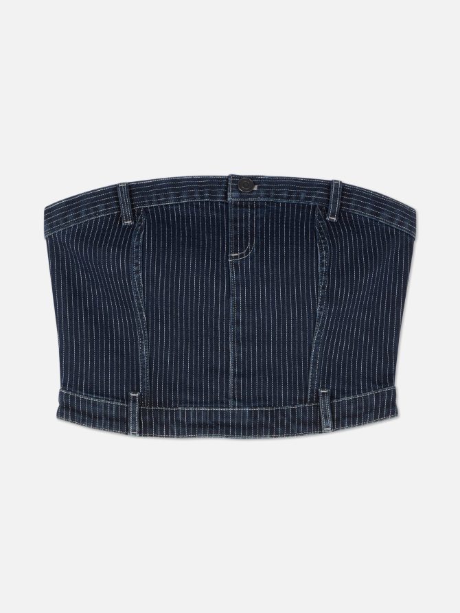 Striped Denim Corset Top - Image 5