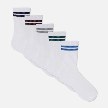 5-Pack Striped Sports Crew Socks