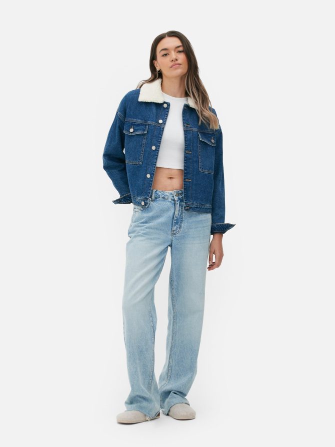 Fleece Collar Denim Jacket