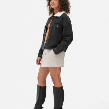 Fleece Collar Denim Jacket