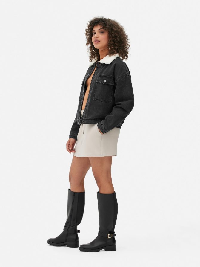 Fleece Collar Denim Jacket