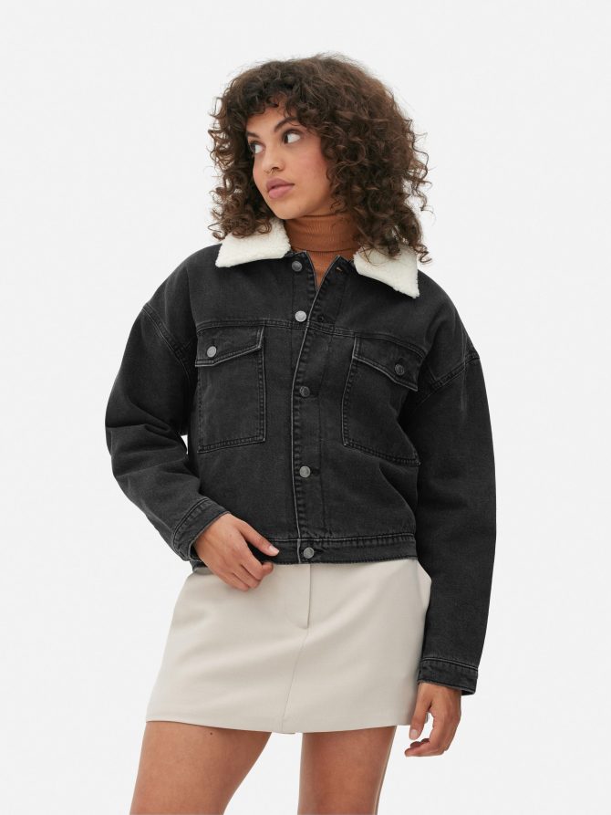 Fleece Collar Denim Jacket - Image 2