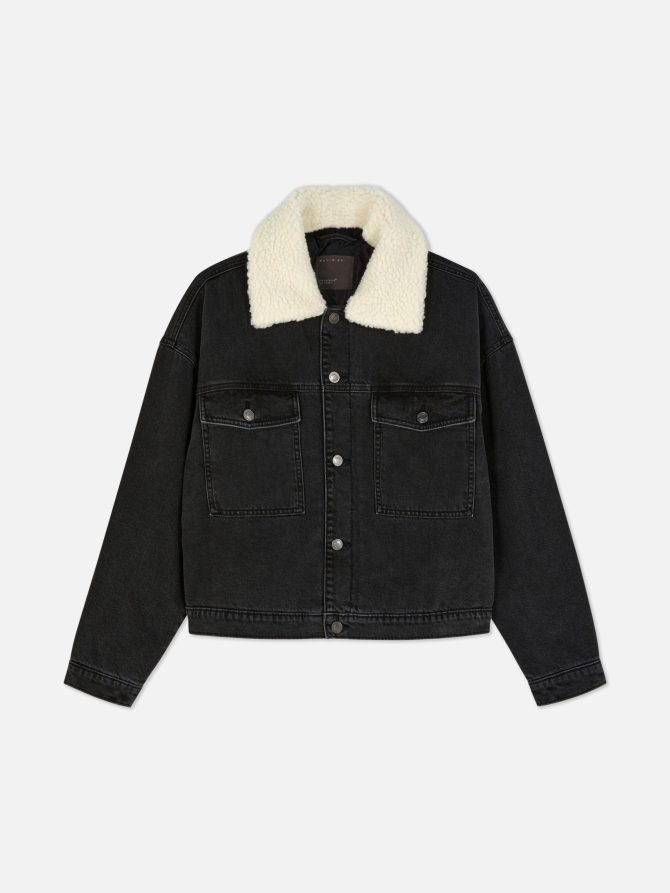 Fleece Collar Denim Jacket - Image 5