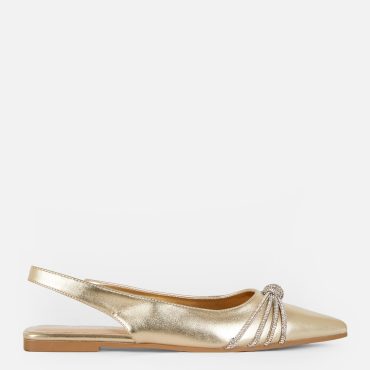 Rhinestone Chain Slingback Flats