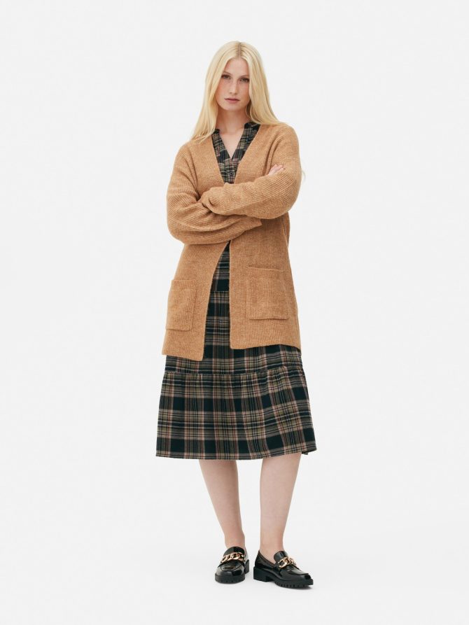 Ribbed Open Front Cardigan