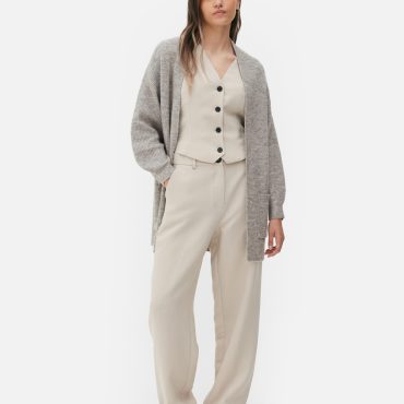 Ribbed Open Front Cardigan