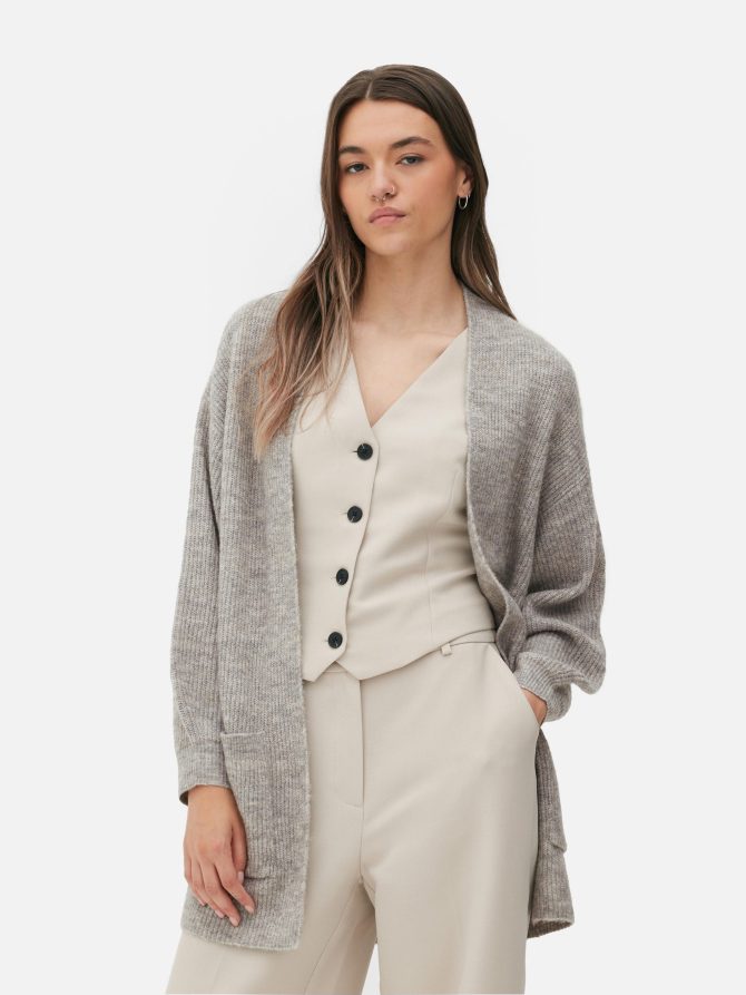 Ribbed Open Front Cardigan - Image 2