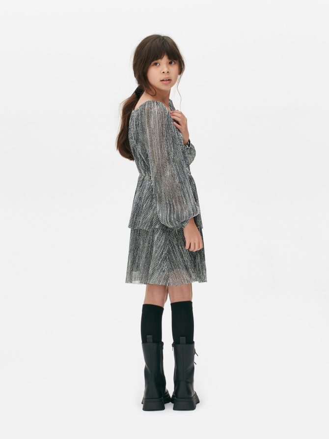 Metallic Plissé Dress - Image 2