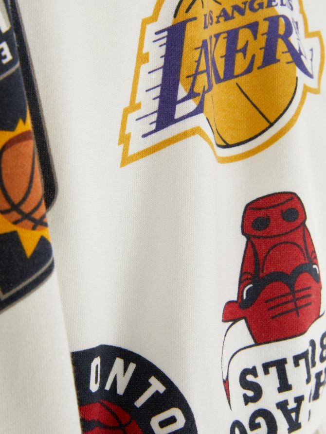 NBA Logo Print Hoodie - Image 5