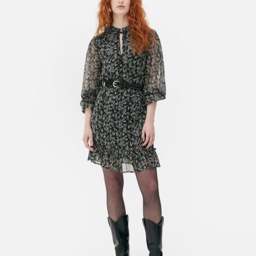 Chiffon Long Sleeve Mini Dress
