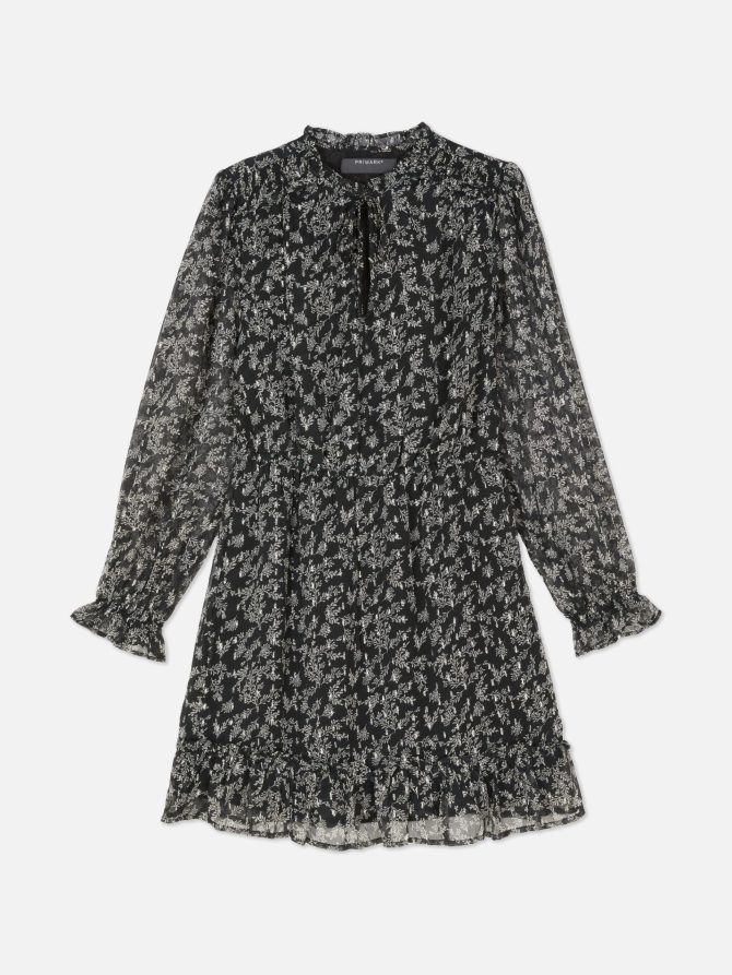 Chiffon Long Sleeve Mini Dress - Image 5
