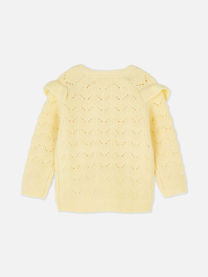 Pointelle Ruffled Cardigan - Image 2