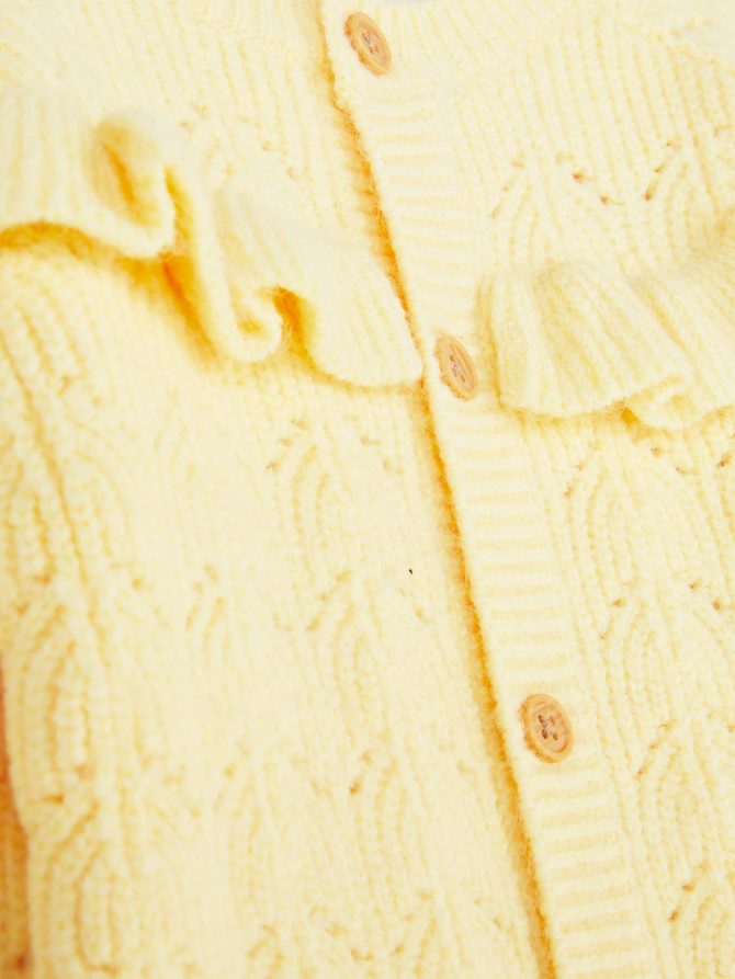 Pointelle Ruffled Cardigan - Image 3