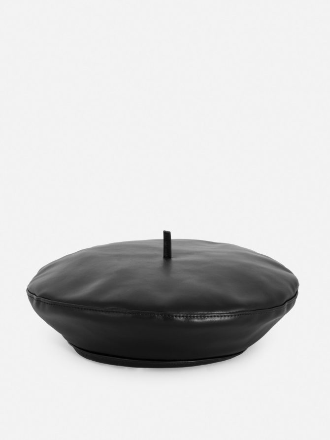 Faux Leather Beret