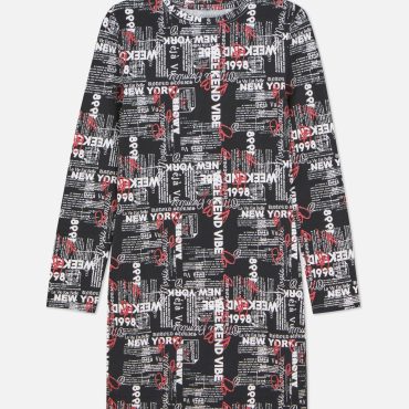 Newspaper Print Dress