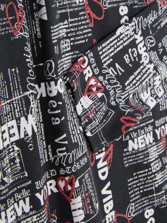 Newspaper Print Dress - Image 3