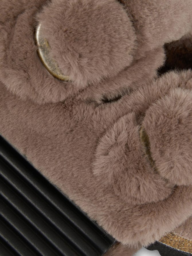 Faux Fur Two Strap Slippers - Image 5