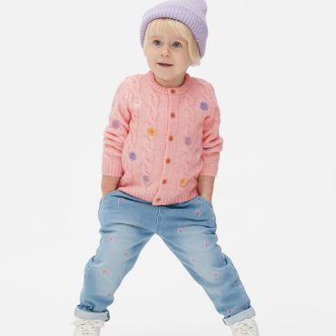 Rainbow Embroidered Mom Jeans