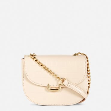Faux Croc Crossbody Bag