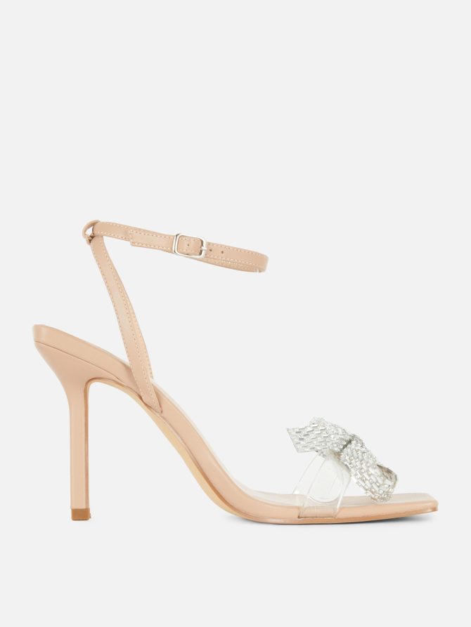 Metallic Bow High Heels