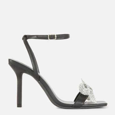 Metallic Bow High Heels