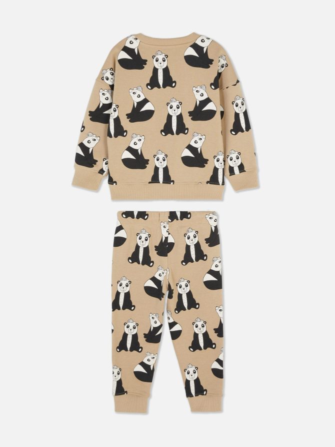 Panda Print Sweatshirt and Joggers Set - Image 4