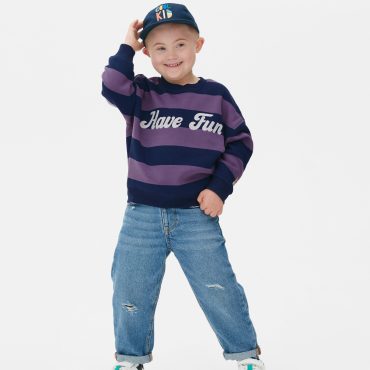 Have Fun Striped Sweatshirt