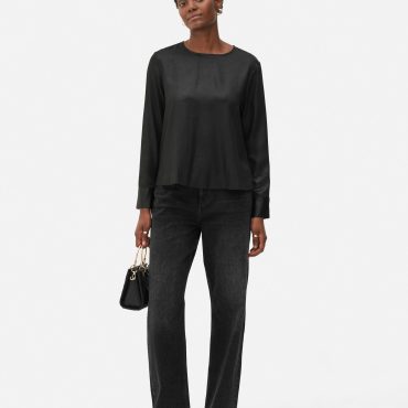 Long Sleeve Satin Blouse