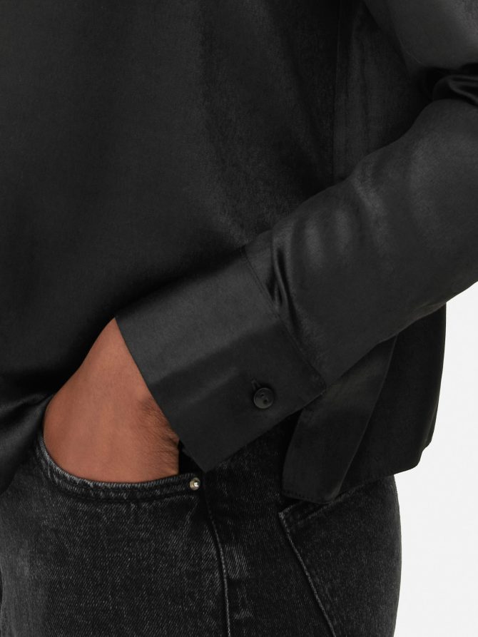 Long Sleeve Satin Blouse - Image 3