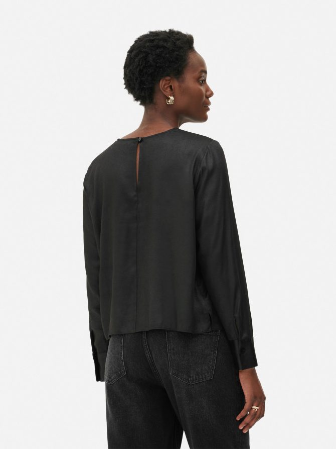 Long Sleeve Satin Blouse - Image 4