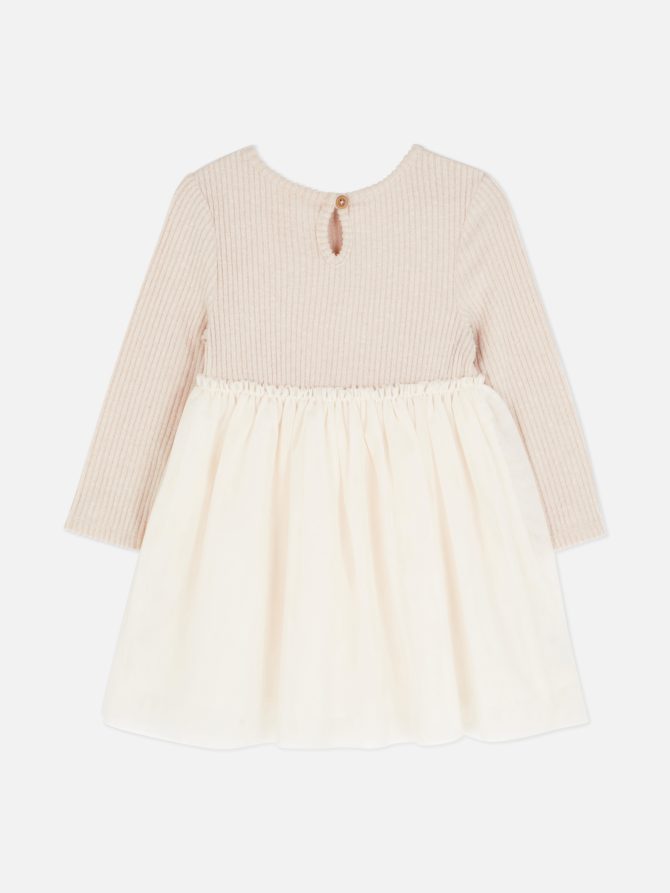Ribbed Long Sleeve Tutu Dress - Image 2