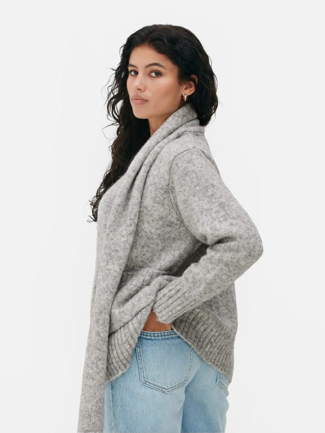 Knit Scarf Cardigan - Image 4