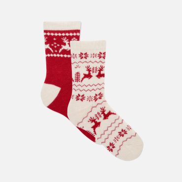 2-Pack Fair Isle Christmas Socks