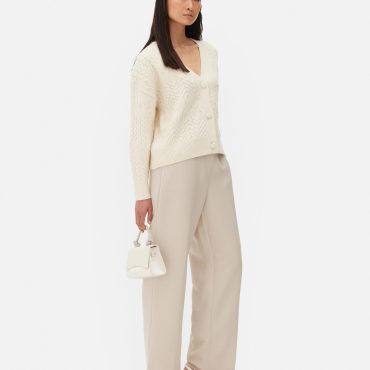 Cable Knit V-Neck Cardigan