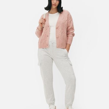 Cable Knit V-Neck Cardigan